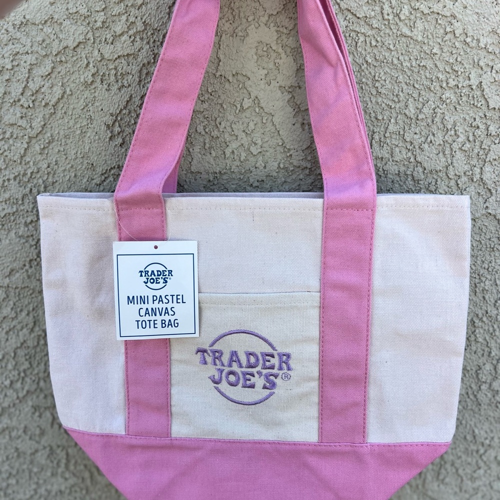 Pink Canvas Tote Bag - Mini Pastel